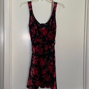 Size S, Velvet like Floral Skater Dress